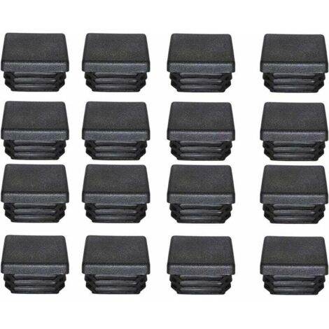 Bouchon Plastique 40x40mm Embout Tube Carre Noir Plastique Embout Bouchons D\'obturation pour Pieds de Meuble Trampoline 16PCS[A+++] (1/5)