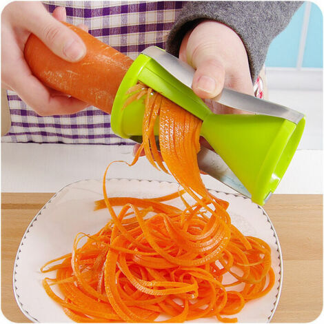Coupe-légumes en spirale - Spaghetti spiraliseur manuel multifonction pour nouilles, carottes, concombres, trancheuse de courgettes, éplucheur d'asperges, vert, 1 pièce (1/5)