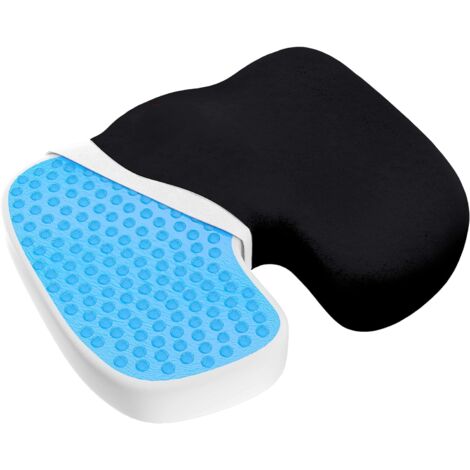 Gel coussin mémoire coton u coussin, velours noir, 44 34 8cm (1/5)