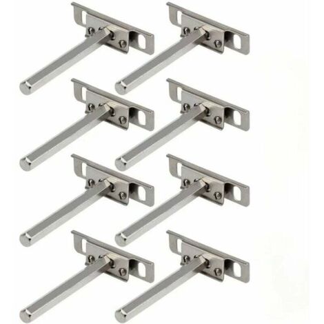 Supports en métal pour étagère flottante 8 pièces – Acier laminé à froid – Charge 15 kg – Fixation murale invisible – Argenté (1/5)