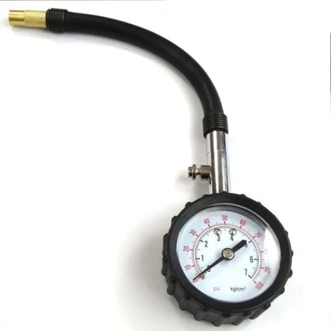 Convient pour manomètre de pression des pneus avec cadran de 100 PSI, haute précision jusqu'à 1 % de pression d'air des pneus, sécurité accrue, manomètre de pression des pneus universel pour camions, (1/5)