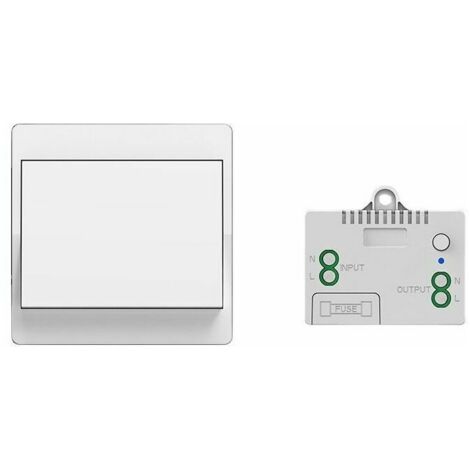 Interrupteur sans fil autoalimenté, sans pile, télécommande sans fil pour les lumières et appareils électriques, étanche et sûr, pouvant être installé directement dans une salle de bain, etc. (1 To 1) (1/5)