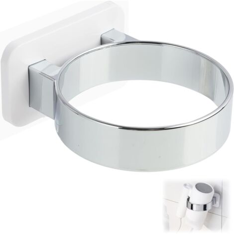 Porte seche Cheveux Mural sans percage, 10,5 x 9 x 5 cm, Support seche Cheveux Auto-adhésif Compact pour Salle de Bain, Chambre, Salon, Accroche seche Cheveux (1/5)