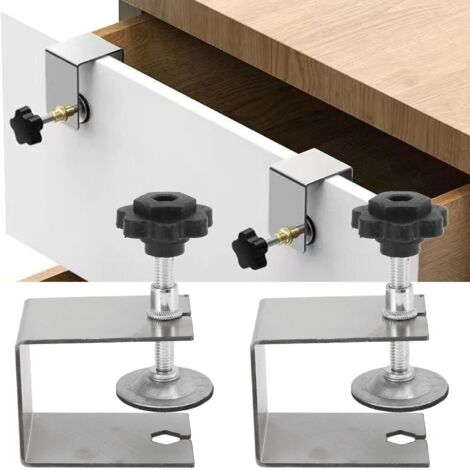 Pinces de serrage pour façade de tiroir – Acier pressé à froid – Résistance à la corrosion – Installation rapide et précise – Lot de 2 (1/5)