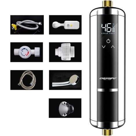 Chauffe-eau instantané électrique 5500W – Température réglable 30-52℃ – Écran LCD – Installation compacte pour salle de bain