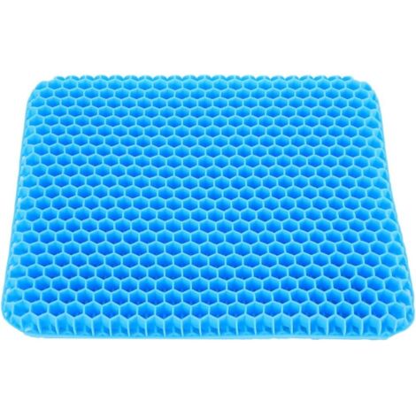 Coussin de siège en gel 40x36x4cm – Housse antidérapante – Soulage la pression sur le coccyx et la sciatique – Confort au bureau, voiture, maison