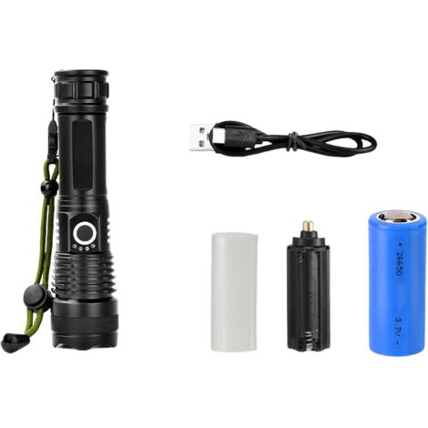 XHP70 lumière rouge et blanche forte luminosité zoom lampe torche équipement de charge Le support de lampe peut être utilisé comme un marteau de fenêtre (1/4)