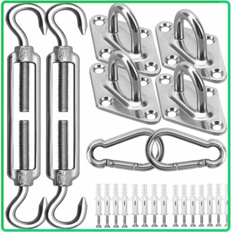 Kit matériel voiles d'ombrage en acier inoxydable 304 – Supports muraux 15,2 cm – Capacité de charge élevée – Installation facile (1/5)