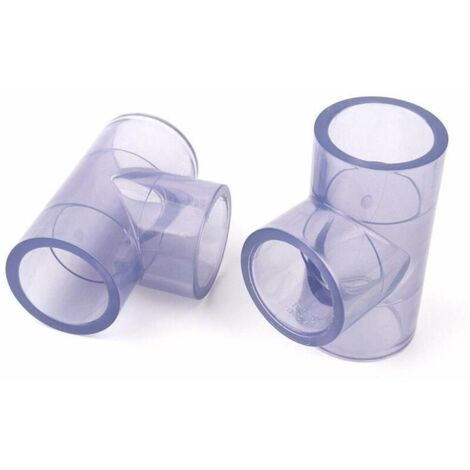 Tuyau en PVC intérieur Dia 40mm PVC transparent T Connecteurs de jardin d'irrigation Raccords aquarium de poissons bricolage Outils Equal tuyau Joints 2Pcs (1/5)