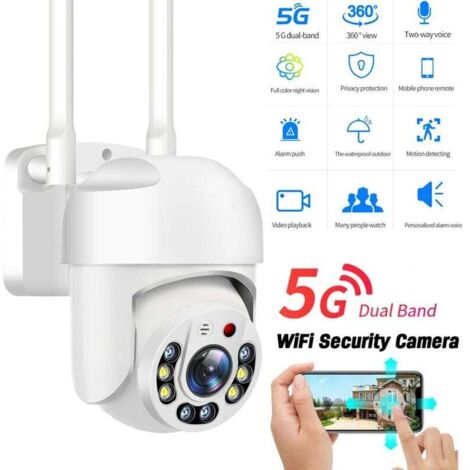 Caméra de surveillance 5G WIFI HD – Interphone bidirectionnel – Vision nocturne – Détection de mouvement – Contrôle PTZ