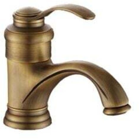 Robinet de baignoire rétro antique bassin européen chaud et froid évier de salle de bain mitigeur finition bronze bouilloire rétro peint balcon bar toilette évier robinet or (1/4)