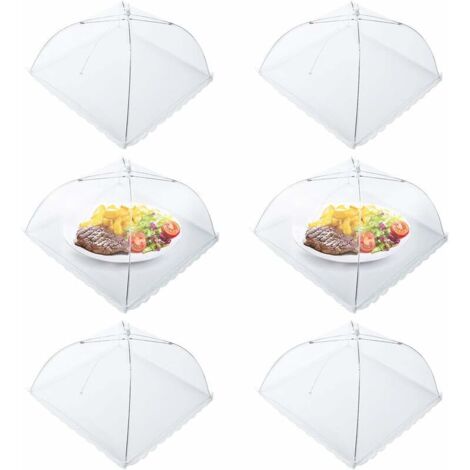 Nazalus-Vente chaude-Capot anti-mouches, lot de 6 capots de protection pour nourriture, couverture de gâteau pliable, couverture de nourriture pour parapluie, protection parfaite contre les mouches po (1/5)