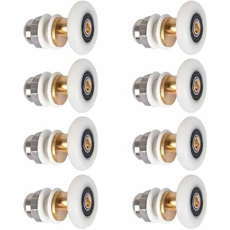 Porte de Douche Rouleau Roulette Roue pour Porte de Douche Roulettes Coulissantes Porte Roue de Remplacement pour Rouleau 8 pièces 25mm (1/5)