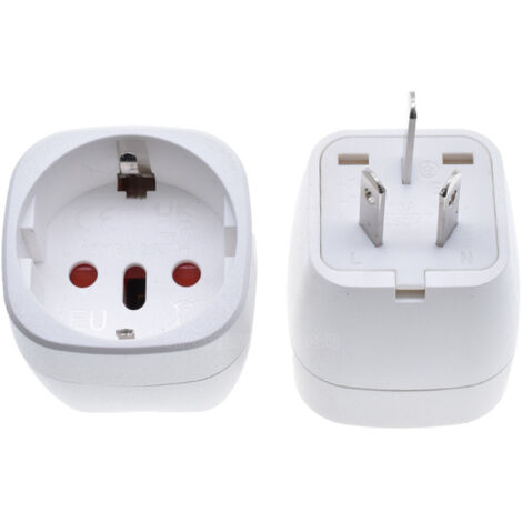 2 Pièces Adaptateur Prise Anglaise, Adaptateur de Voyage France vers UK, Adaptateur de Prise pour Irlande, Angleterre, Ecosse, Dubaï, Malte, Adaptateur Type G (Blanc) (1/5)
