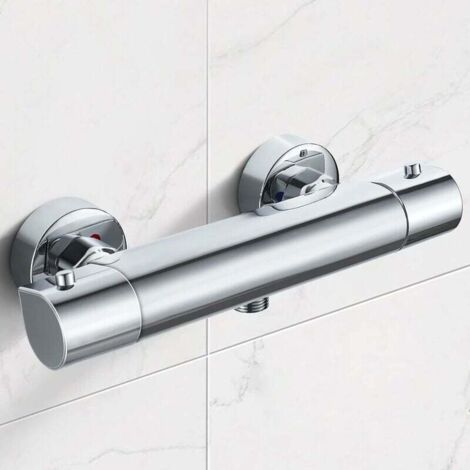 Mitigeur thermostatique de douche en laiton – Revêtement PVD anti-corrosion – Température sécurisée 38 °C – Installation facile G 1/2' (1/5)
