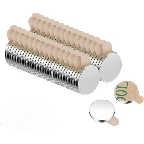 60 Pièces Aimants Adhésifs 8x1mm en Néodyme Puissants, Mini Aimant Ronds Autocollants, Petits Aimants Idéaux pour Tableau Blanc Interactif, Photos, Décoration, Bricolage, Cuisine et la Maison