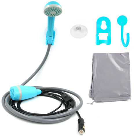 Douche portable de camping avec batterie rechargeable – Débit 3,5-5 L/min – Accessoires inclus : ventouse et crochet – Pour randonnée et voyages - 3-Ans (1/5)