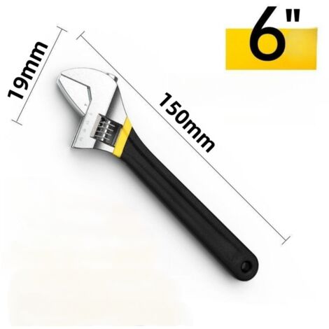 2pcs Cle a Molette 19 x 150 mm Clés en Acier au carbone 45, Résistant à la Rouille, l’Usure, Antidérapante Échelle Gravé au laser, Écrou de Haute Précision Plomberie/Bricolage/Réparation (1/2)