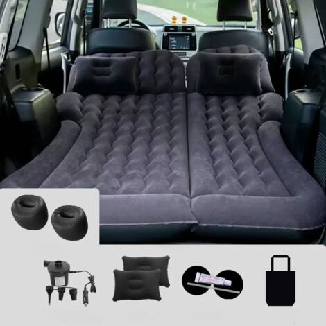 Matelas Gonflable de Voiture, Lit Gonflable pour Siège Arrière, Matelas Pneumatique SUV avec Pompe à Air et Oreillers pour Voyage, Camping, Activités de Plein Air (Noir) (1/5)