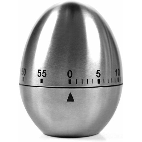 Oeuf Minuteur Mécanique.60 Minute Compteur Minuteur Cuisine.Minuteur de Cuisine en Forme de Manuel. Minuteur en Acier Inoxydable pour la Cuisine Cuisson Pâtisserie Sport (Oeuf) (1/5)