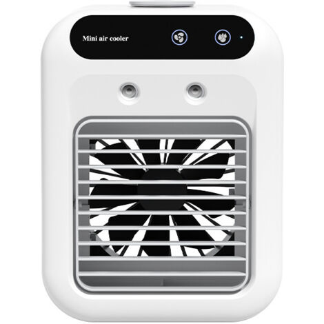 Climatiseurs portables, mini climatiseurs portables rechargeables 25 W, 2 vaporisateurs d'air frais, ventilateur personnel à 2 vitesses, climatiseurs pour petites pièces, pour chambre, bureau et extér