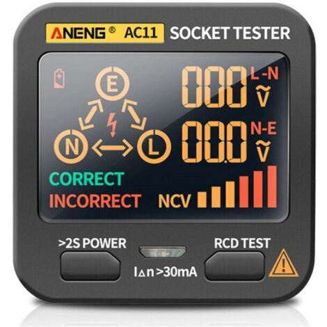 Testeur de Prise Testeur de Circuit Electrique avec LCD Display Digital Display Socket Tester pour L'inspection du Câblage Domestique et Professionnel,ladacèe (1/5)