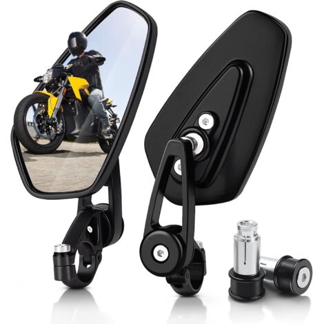 Rétroviseurs de moto, embouts de guidon concaves universels de 7/8 pouces pour motos, haute définition, antidéflagrants, surface de lentille convexe, rétroviseur rabattable, rétroviseur de moto (1/5)