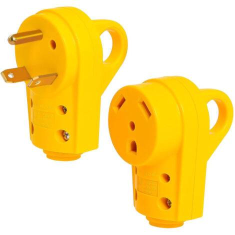 Ensemble de prises pour camping-car 125 V 30 A - Prise jaune avec poignée (1/5)