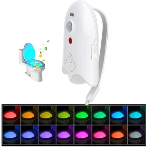 Light Up Toilette Veilleuse Capteur de mouvement Lampe de toilette rechargeable USB Aromathérapie Cuvette de toilette 16 couleurs Capteur de lumière de nuit pour salle de bain, cadeaux (1/5)