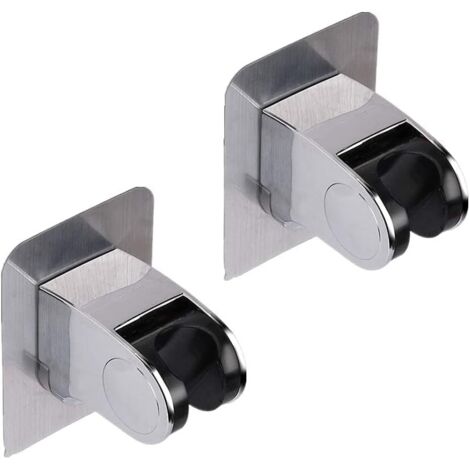 Support de Douche Sans Angle de Colle de Perçage, 2Pcs Support de Pommeau de Douche Réglable Mural,5 Modes d'Angle Réglable,Forme De Lingot Adaptée à La Salle De Bain,à l'Hôtel (1/5)