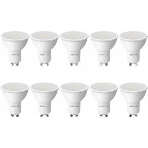Bulbes LED GU10, blanc chaud 2700k, 4W 345lm, 50W HalogoGe Spotpght Bulbe équivalent, Bulbs PGHT LED Gu10 à économie d'énergie, faisceau de 100 ° de large, non à immable, paquet de 10 (1/5)