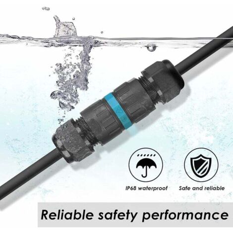 Connecteur électrique étanche IP68 – Raccord 3 fils pour câbles Ø 5 à 12 mm – Boîte de dérivation extérieure – Lot de 4 pièces