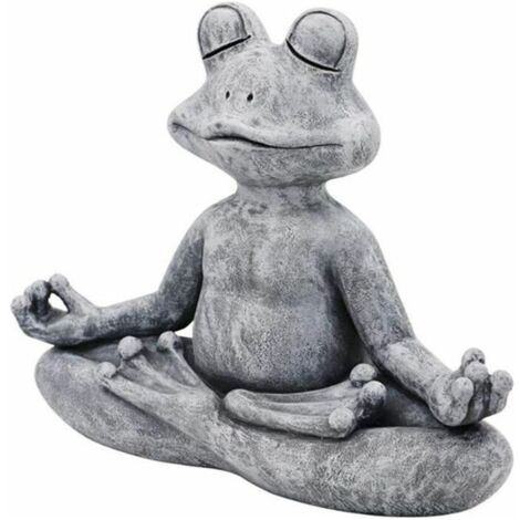 Statue de grenouille de méditation en bronze – Finition plaquée à la main – Décoration intérieure et extérieure – Style vintage