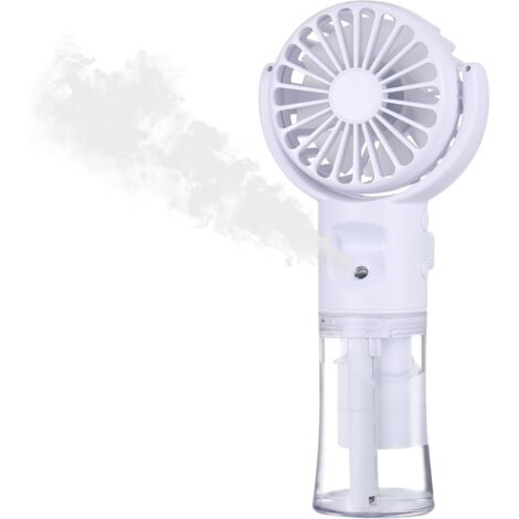 Mini ventilateur brumisateur portable rechargeable – 4 vitesses – Humidificateur intégré – Autonomie 4 à 15 heures – Câble USB Type-C inclus