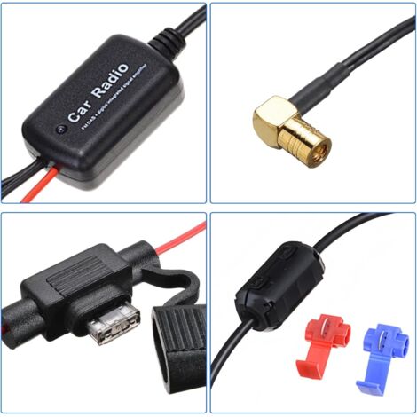 Pumwoy Amplificateur Signal Autoradio 12V – Booster Antenne FM/AM | Améliore Réception Radio Voiture, Moins De Bruit, Installation Facile