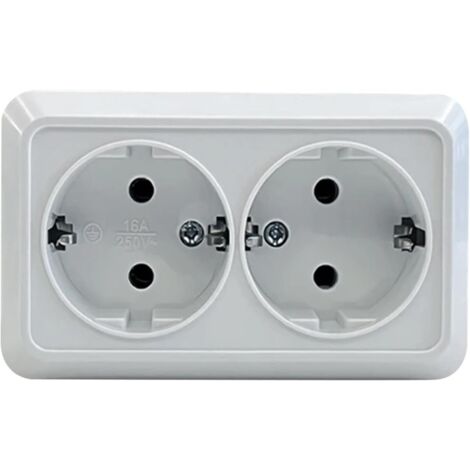 Prise électrique standard 2 pièces, adaptateur de prise de voyage européenne - Prise européenne à trou rond AC 250 V Prise de voyage professionnelle étanche en cuivre 16 A, modèle français (1/5)
