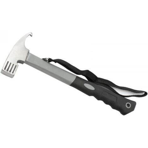 Marteau De Camping Iwobi – Multifonction, Acier Carbone + Aluminium, Avec Extracteur De Piquets, Pelle, Corde De Transport