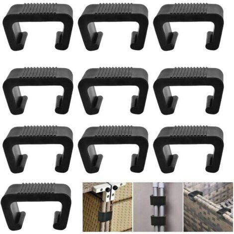 Lot de 10 clips de fixation extra solides en polyrotin pour meubles de jardin, module extérieur, canapé, patio, meubles (1/5)