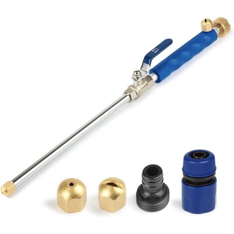 Nettoyeur haute pression Jet, buse de tuyau haute pression, lance de laveuse à pression, extrémité de tuyau d'arrosage extensible, pulvérisateur de nettoyage de vitres (Bleu)