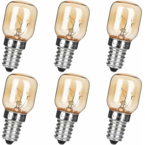 Ampoule LED E14 Lot de 6 ampoules de lampe à sel, 25 W T25 E14 230-240 V à intensité variable transparentes pour micro-ondes/réfrigérateur/lampe à sel de l'Himalaya/congélateurs/ampoule de po (1/5)