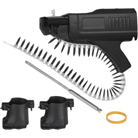 Adaptateur automatique pour pistolet à clouer à chaîne, avance automatique, fixation de pistolet à vis, adaptateur de chaîne de forage à vis pour plaques de plâtre, cloison, plaque de bois, plafond (1/5)