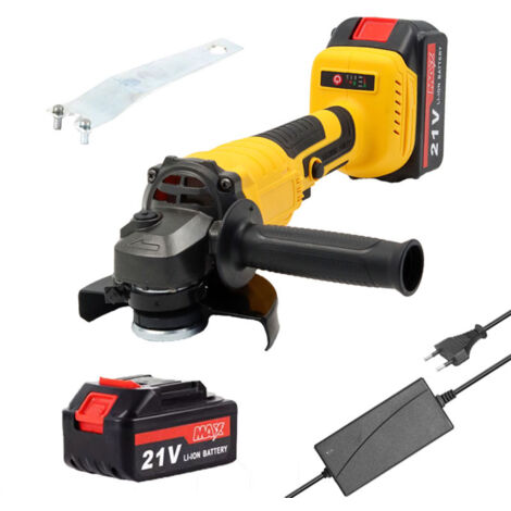 Mini meuleuse d'angle sans balais, meuleuse d'angle sans Fil, Outil de meuleuse d'angle Portable 21 V avec Batterie et Chargeur Rapide pour meuler, polir, Couper Le métal, la Pierre, Le béton (1/4)