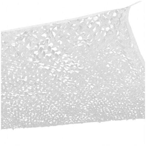 Voile d'ombrage rectangulaire 3x4 M – Polyester ajouré anti-UV – Design camouflage blanc – Installation facile avec cordelettes (1/6)
