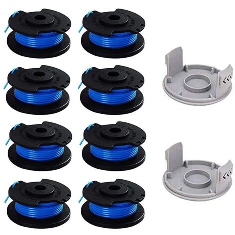 10 Paquets Bobine de Rechange pour Coupe-bordure pouce pour Ryobi , Compatible Avec Ryobi One + AC14RL3A, Coupe-fil Sans Fil , 8 Bobines + 2 Capuchons de Coupe