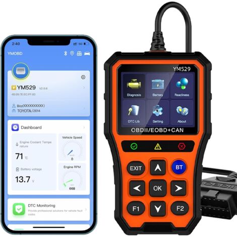 Scanner ODBS2 Bluetooth – Outil de diagnostic automobile – Écran couleur 2,8 pouces – Couverture moteurs, transmissions, ABS, SRS (1/5)