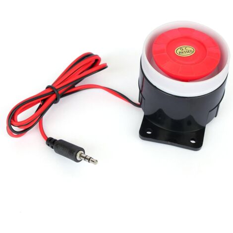 Home Safe Alarm 120dB Sirène d'intérieur pour Alarme GSM avec connecteur Jack 3,5 mm (1/4)