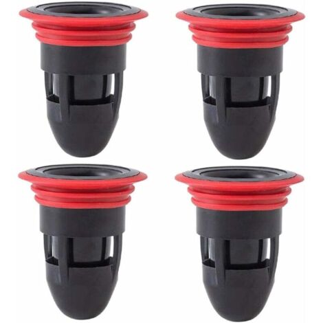 4 pièces en caoutchouc anti-odeur drain de sol douche égouttoir pour salle de bain pas de filtre adapté aux fuites de salle de bain-cuisine tuyaux-sol. (Noir) (1/5)