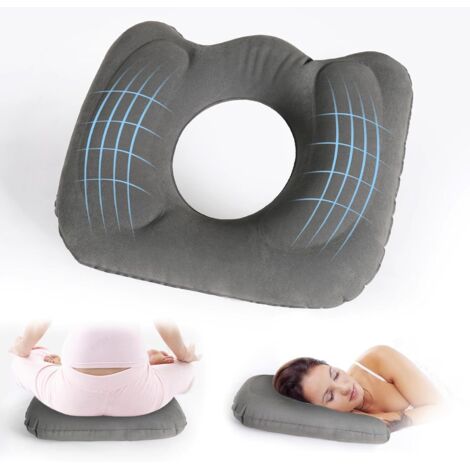 Coussin de hanche ergonomique anti-escarres – Tissu floqué durable – 45x39cm – Soutien lombaire pour douleurs coccygiennes
