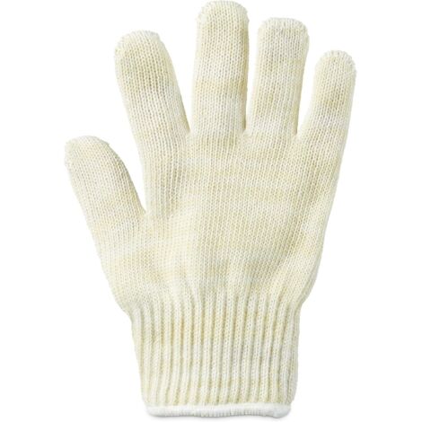 Gant anti-chaleur en fibres aramide taille universelle pour main gauche droite protection résistance haute température grill, beige (1/5)