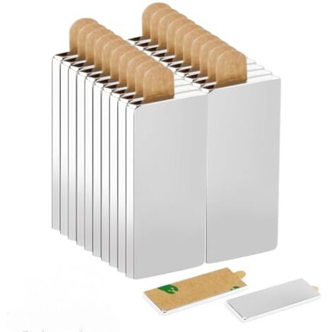 20 Pièces Aimants Autocollant Puissant 30x10x1mm, Aimant Plat Adhésifs par Paires, Magnets Rectangulaires en Néodyme pour Tableau Blanc, Réfrigérateur, Cuisine, Artisanat, Bricolage et Photos